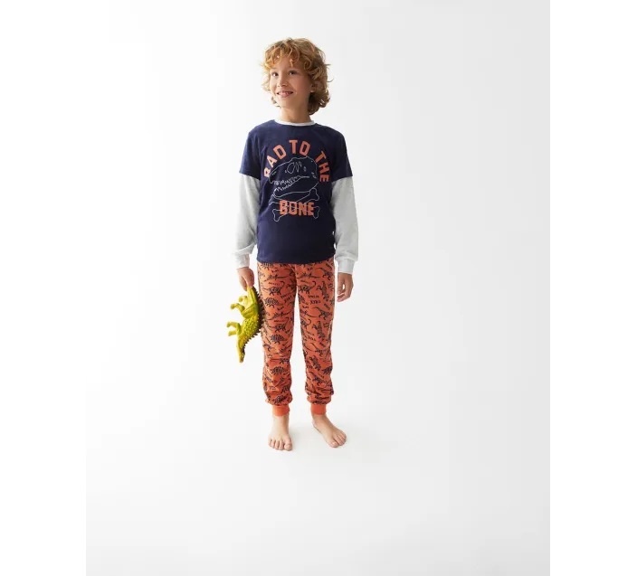 Pijama Niño M/L Tundosado Bone